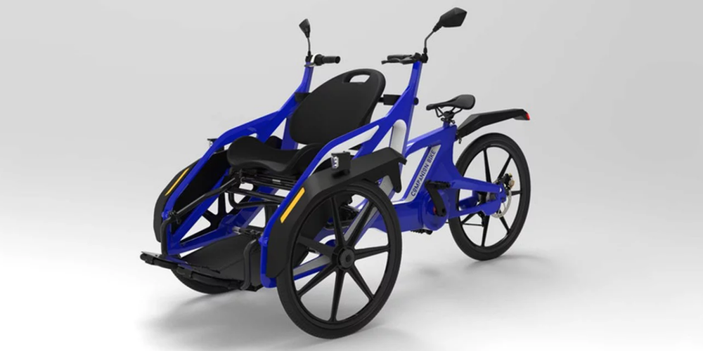 “同伴”自行车让轮椅使用者可以串联乘坐。