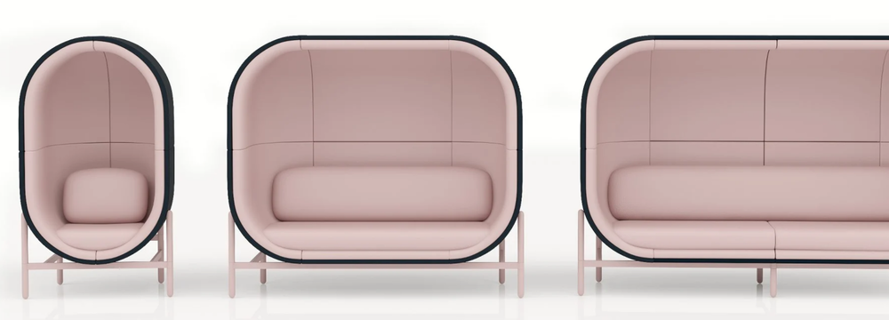 the sound-absorbing capsule chair imagines a new office reality post COVID-19
